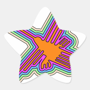 Adesivo Estrela Nazca Hummingbird Peru Drawing