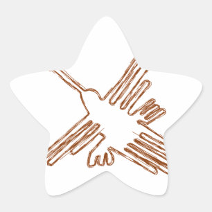 Adesivo Estrela Nazca Lines Hummingbird Sketch