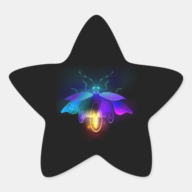 Adesivo Estrela Neon Firefly a preto (Frente)
