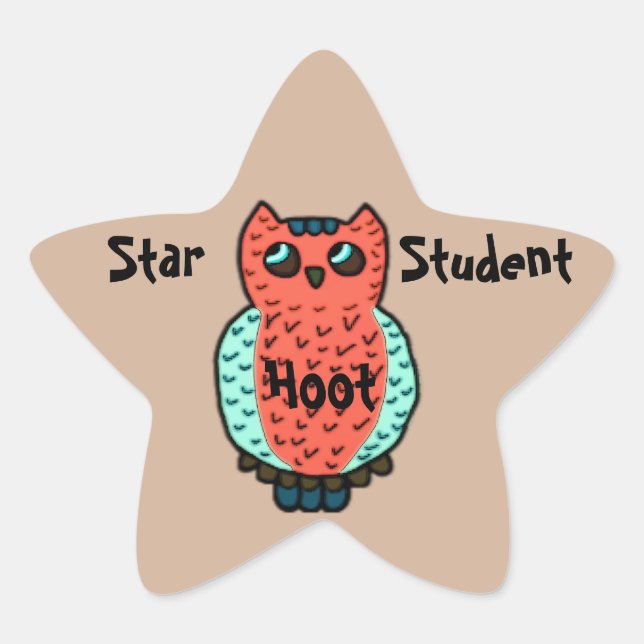Adesivo Estrela Neon Owl Star Student (Frente)