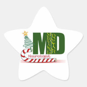 ADESIVO ESTRELA NEUROLOGISTA MERRY NATAL NEUROLOGIA