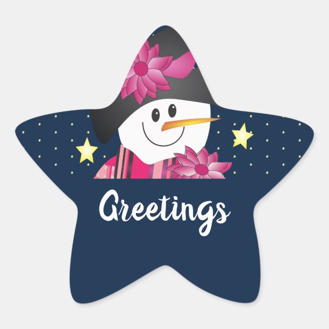 Adesivo Estrela Neve E Estrelas (Frente)