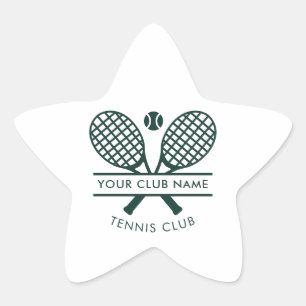 Adesivo Estrela Nome do Clube de Tênis Equipe Verde Swag Personali