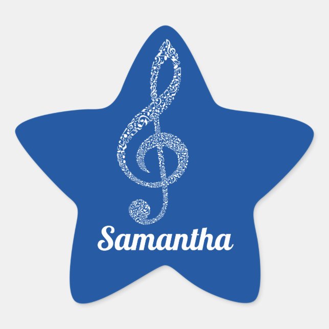 Adesivo Estrela Notas Brancas Simples E Modernas De Tremores Claro (Frente)