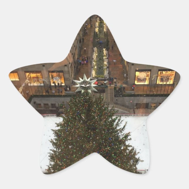 Adesivo Estrela NYC Rockefeller Center Árvore de Natal Rink (Frente)