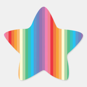 Adesivo Estrela O arco-íris colorido listra o teste padrão
