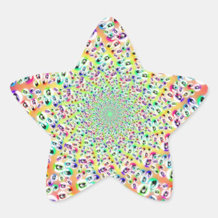 Adesivo Estrela O arco-íris psicadélico Eyes a mandala