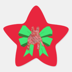 Adesivo Estrela O Bulldog Francês Silhouette Vermelho e Arco Verde