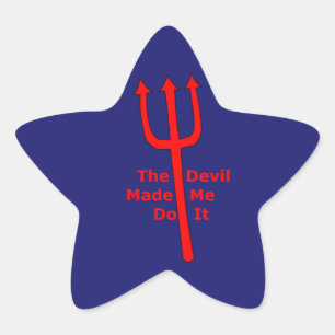 Adesivo Estrela O Diabo Fez-Me Fazê-Lo