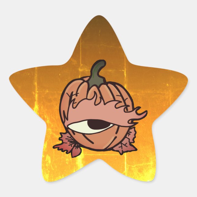 Adesivo Estrela O Olho Sonolento da Pumpkin Spooky (Frente)