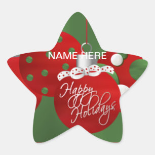 Adesivo Estrela O SELO do feriado do NATAL personaliza