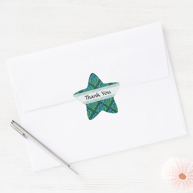 Adesivo Estrela Obrigado Celtic Knot Blue Star Sticker (Envelope)