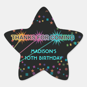 Adesivo Estrela Obrigado da estrela da explosão do Tag do laser