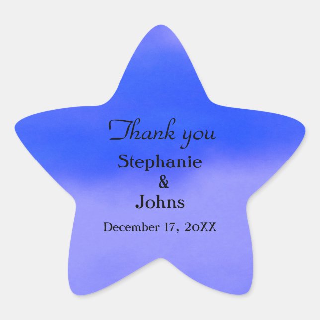 Adesivo Estrela Obrigado Rotular O Casamento De Abstrato De Nuvem  (Frente)