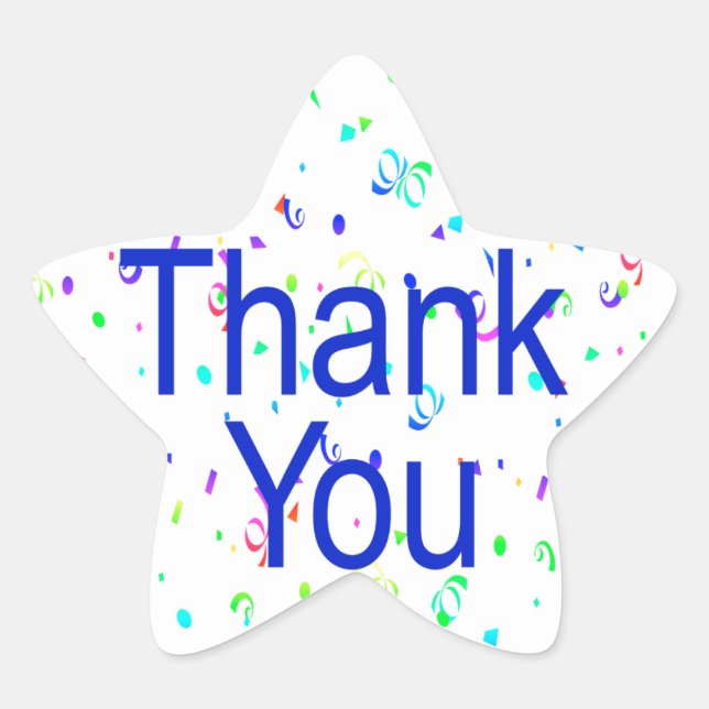 Adesivo Estrela Obrigado, Stickers com Streamers (Frente)