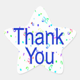 Adesivo Estrela Obrigado, Stickers com Streamers