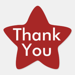 Adesivo Estrela Obrigado, Stickers em Fundo Vermelho