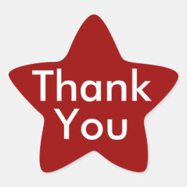 Adesivo Estrela Obrigado, Stickers em Fundo Vermelho