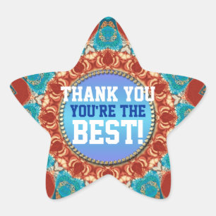 Adesivo Estrela Obrigado Sunshine Mandala - Vinheta Personalizada