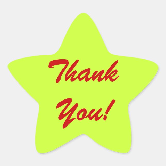 Adesivo Estrela "obrigado Você" (Frente)