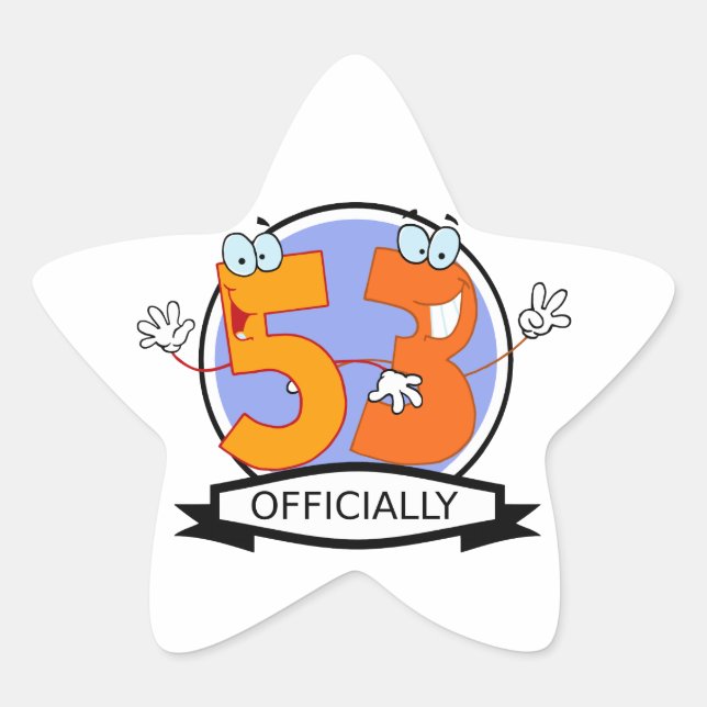 Adesivo Estrela Oficialmente 53 Banner de Aniversário (Frente)