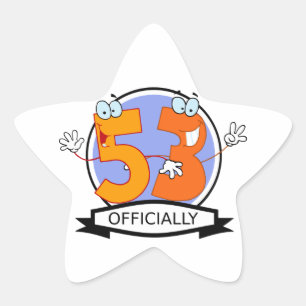 Adesivo Estrela Oficialmente bandeira de 53 aniversários