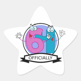 Adesivo Estrela Oficialmente bandeira de 64 aniversários