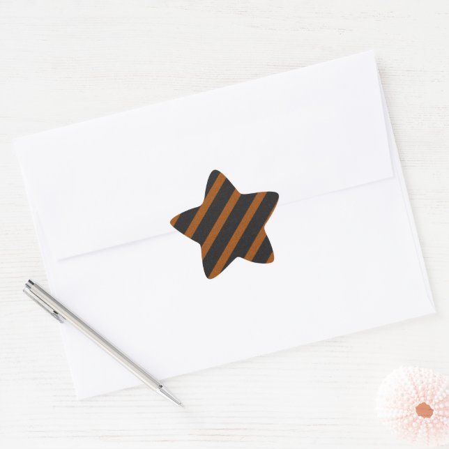 Adesivo Estrela Orangle & Black Stripes Glitter (Envelope)
