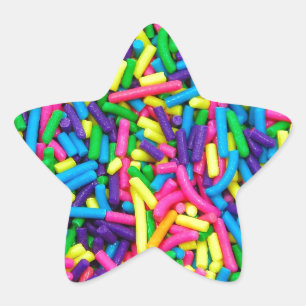 Adesivo Estrela Os doces coloridos polvilham o impressão