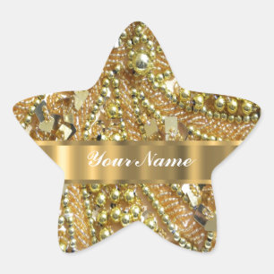 Adesivo Estrela Ouro elegante que bling