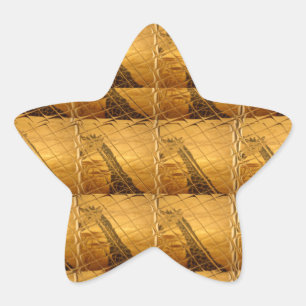 Adesivo Estrela Ouro Infinito Girafa Animal Motif Art Impressão