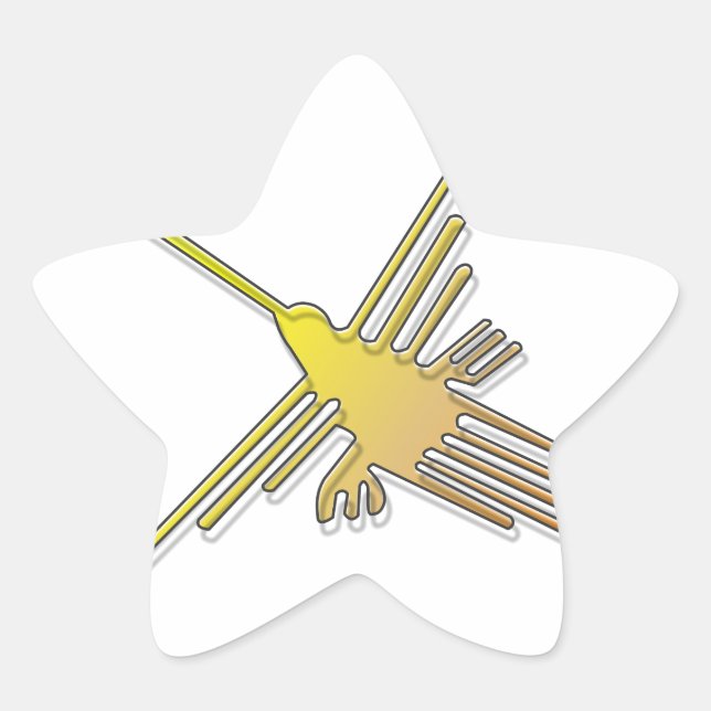 Adesivo Estrela Ouro Nazca Lines Hummingbird (Frente)