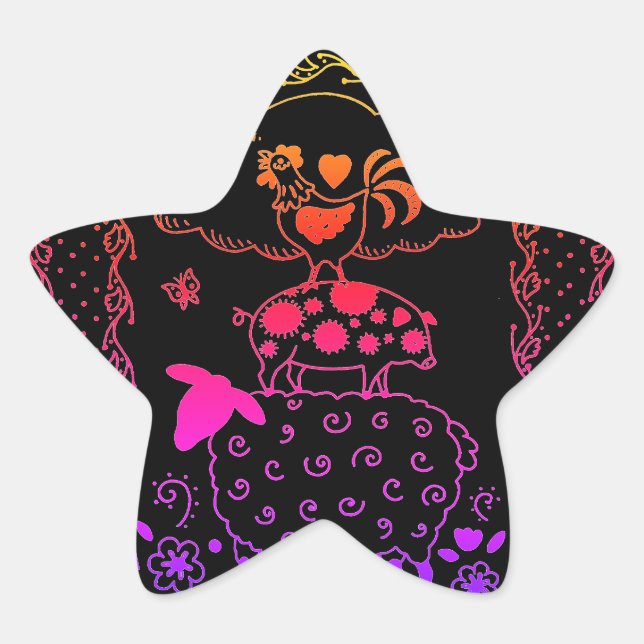 ADESIVO ESTRELA OVINOS, SUÍNOS, ROOSTER (Frente)