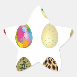 Adesivo Estrela ovos coloridos de páscoa