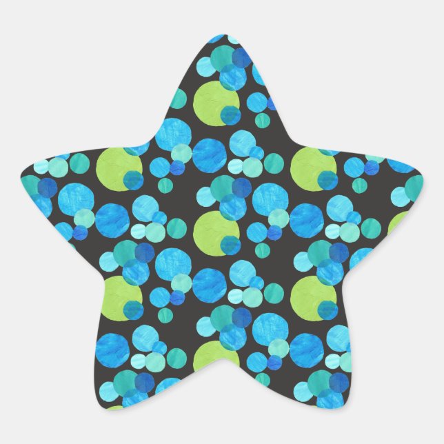 Adesivo Estrela Padrão abstrato Blue Moons em preto (Frente)