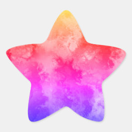 Adesivo Estrela Padrão Abstrato Hipnotizante em Rosa, Roxo, Verde