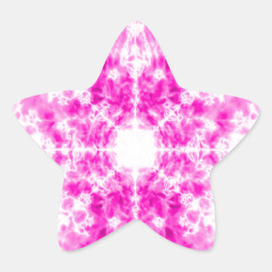 Adesivo Estrela Padrão colorido de caleidoscópio cor-de-rosa