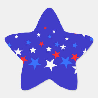 Adesivo Estrela Padrão das estrelas azul, vermelha e branca