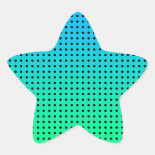 Adesivo Estrela Padrão de Bolinhas Azul Verde Turquesa