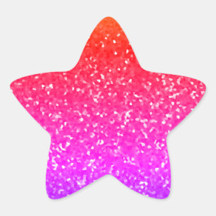 Adesivo Estrela Padrão de Brilho Glitter Rosa Celebrações