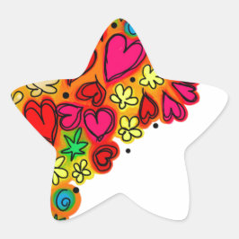 Adesivo Estrela Padrão de Coração Correspondente Único