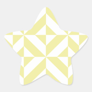 Adesivo Estrela Padrão de Cubo de Deco Geométrico Amarelo Pálido