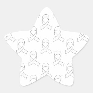 Adesivo Estrela Padrão de fita branca