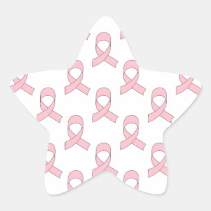 Adesivo Estrela Padrão de Fita Rosa