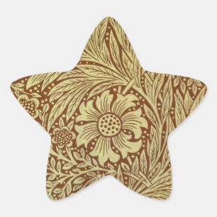 Adesivo Estrela Padrão de Flor Antiga Marigold de William Morris