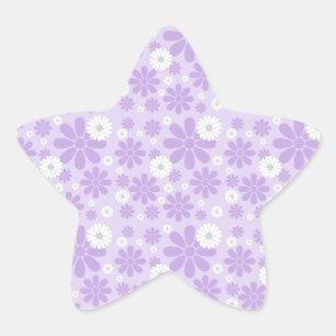 Adesivo Estrela Padrão de Florais Pastel LAVANDA