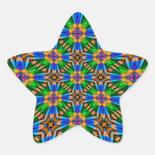 Adesivo Estrela Padrão de Flores de Abstrato exclusivo