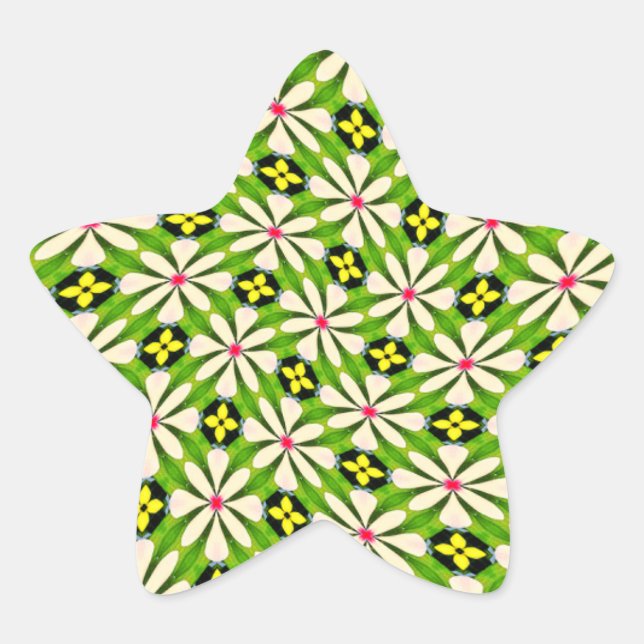 Adesivo Estrela Padrão de Flores Estéticas (Frente)