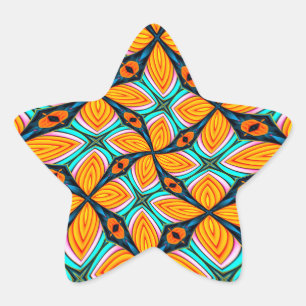 Adesivo Estrela Padrão de Folhas Tropicais