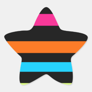 Adesivo Estrela Padrão de Listras Neon